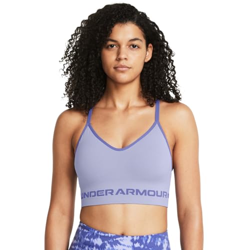 Under Armour UA Seamless Low Long Bra Celeste - M von Under Armour