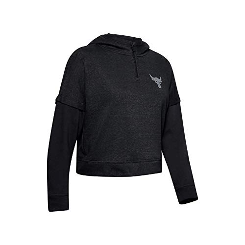 Under Armour Women's Project Rock Warrior Mana Terry Hoodie (Black Full Heather / Black-001, X-Large) von Under Armour