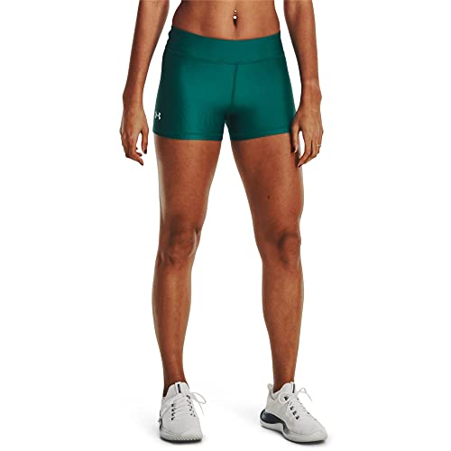 Under Armour Women's Standard HeatGear Mid Rise Shorty, (722) Coastal Teal / / White, Small von Under Armour