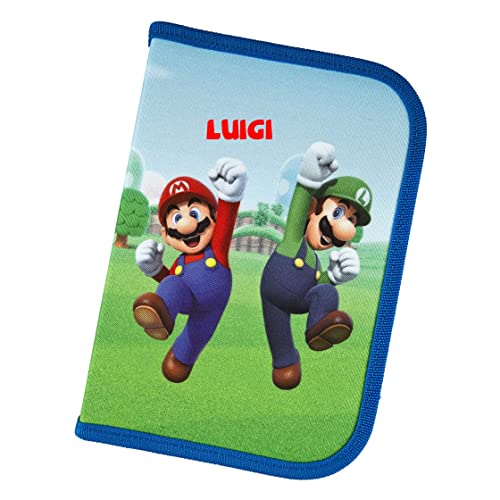 Undercover Federmappe Super Mario mit Name personalisiert | Federtasche Jungen Mario Luigi mit Inhalt gefüllt | Schüleretui Mäppchen Grundschule Schulanfang für Kinder von Undercover