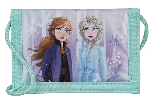 Undercover Frozen Geldbeutel und Brustbeutel, mit Klettverschluss und Reißverschluss, Portemonnaie Kordelband, Geldscheinfach und Münzfach für Kinder, Jungen und Mädchen, 9 x 13 x 5 cm von Undercover