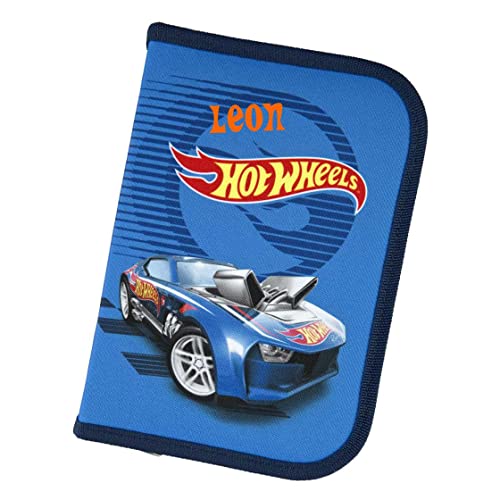 Undercover Gefüllte Hot Wheels Federmappe Jungen mit Name | Personalisierte Federtasche mit Inhalt Stiften Renn-Autos | Schüleretui Mäppchen Grundschule Schulanfang Kinder von Undercover