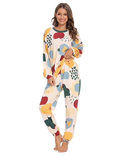 Unifizz Damen Pyjama-Sets Baumwolle Damen Lounge Wear Weiche Nachtwäsche Yoga Jogging Style Trainingsanzug Nachtwäsche Top & Hose Outfits Gr. Medium, #265_rosa von Unifizz