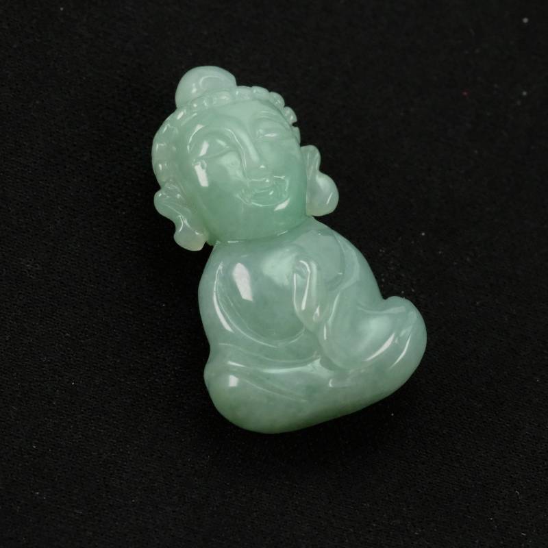 Baby Buddha Statue Myanmar Natürliche Jadeit Jade Anhänger von UnijadeStore