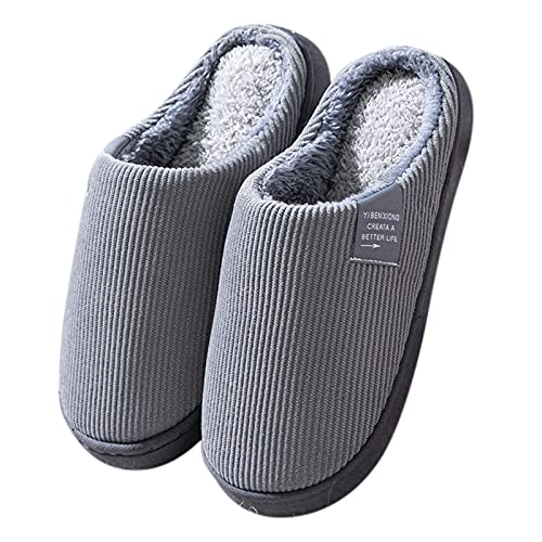 Uninevp Hausschuhe Damen Plüsch Herbst Winter Warme Pantoffeln Herren Memory Foam Weich Bequem Gefüttert Slipper Leicht Rutschfeste Gästehausschuhe für Home Indoor Outdoor (G, 39/40 EU) von Uninevp