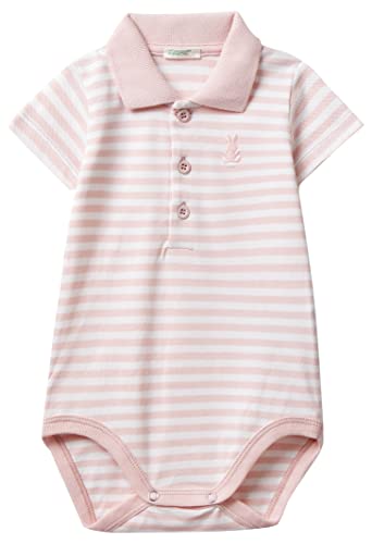 United Colors of Benetton Baby-Mädchen Body 32TDMB113 Kleinkind-Strampelanzug, Rosa Fantasia a Righe 922, 50 von United Colors of Benetton