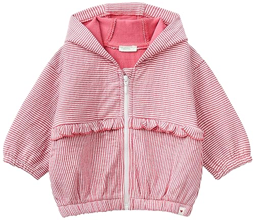 United Colors of Benetton Baby-Mädchen Jacke C/CAPP M/L 33t1a500v Kapuzenpullover, Rosa Tenue A Righe 910, 50 cm von United Colors of Benetton