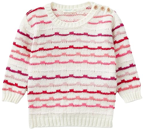 United Colors of Benetton Baby-Mädchen Trikot G/C M/L 1076b100h Pullover, Rosa Tenue A Righe 1w0, 68 cm von United Colors of Benetton