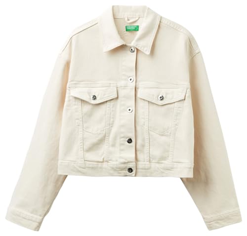 United Colors of Benetton Damen 25z2dn05c Jacke, Creme 0Z3, S von United Colors of Benetton