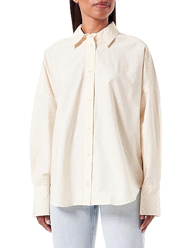 United Colors of Benetton Damen 5rdldq04x Hemd, Hellbeige gestreift, cremeweiß 67r, Medium von United Colors of Benetton