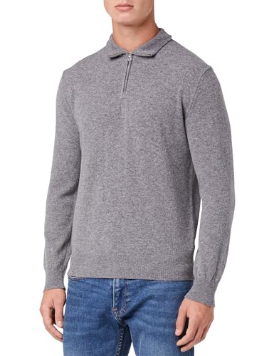 United Colors of Benetton Herren Serafino M/L 1002u200u Strickjacke, Dunkelgrau 507, Large von United Colors of Benetton