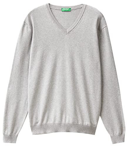 United Colors of Benetton Herren Trikot V-Ausschnitt M/L 1098u4486 Pullover, Grau Melange Mittel 501, XL von United Colors of Benetton