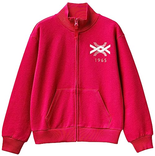 United Colors of Benetton Mädchen Jacke M/L 3J68C502f Trainingsshirt, Rosso Magenta 2e8, 150 cm von United Colors of Benetton