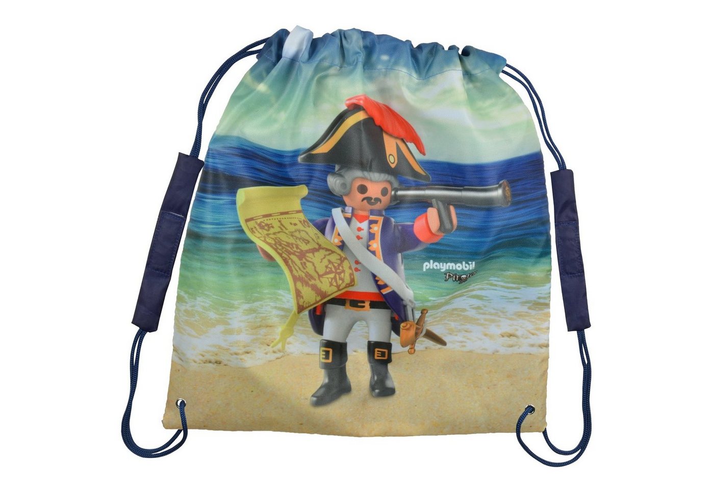 United Labels® Gymbag Playmobil Piraten Turnbeutel Sportbeutel mit Kordelzug 38 x 35 cm von United Labels®