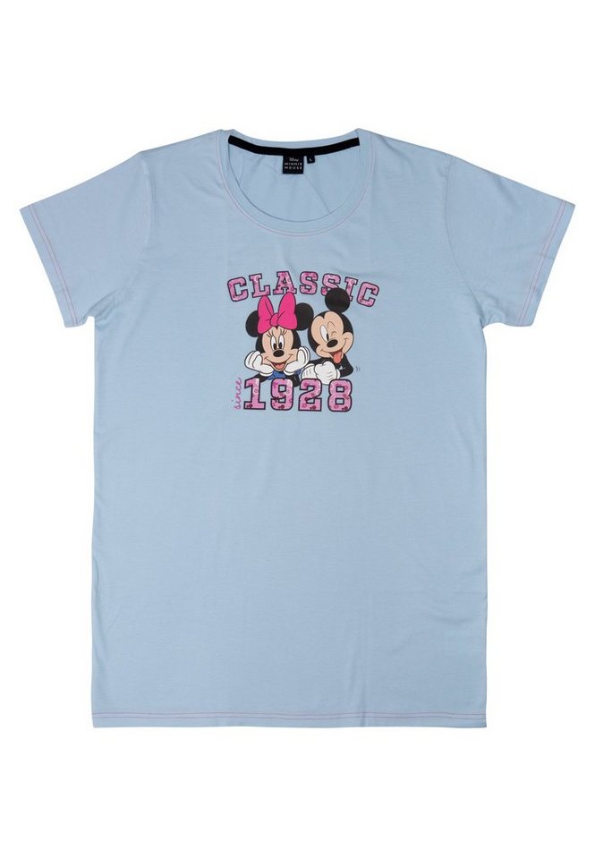 United Labels® Nachthemd Disney Minnie Mouse Nachthemd Damen - Schlafshirt Pyjama Kurzarm Blau von United Labels®