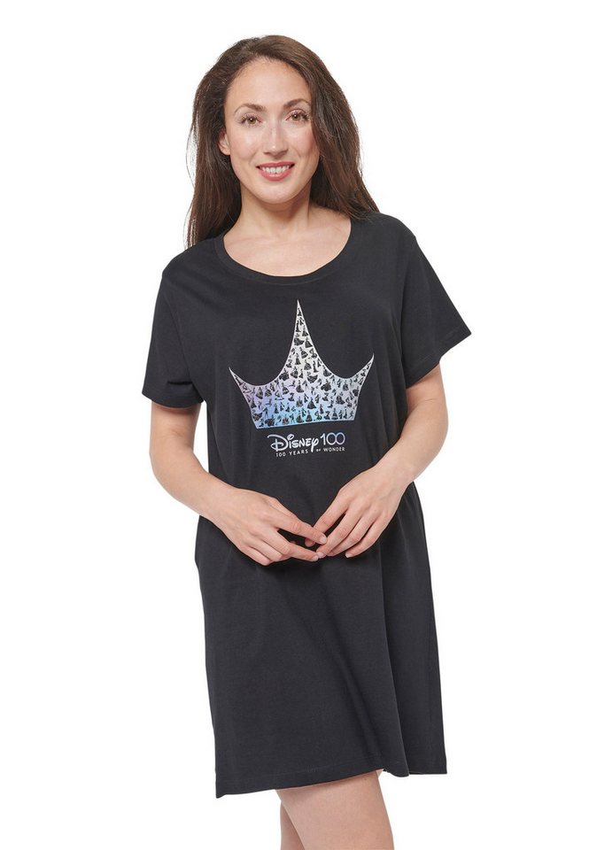 United Labels® Nachthemd Disney Princess Nachthemd Damen Schlafshirt Pyjama kurzärmlig Schwarz von United Labels®