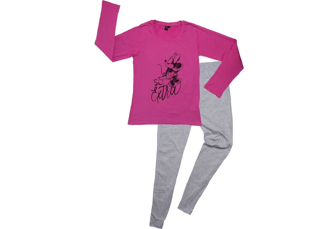 United Labels® Schlafanzug Disney Minnie Mouse Schlafanzug für Damen - So extra Pink/Grau von United Labels®