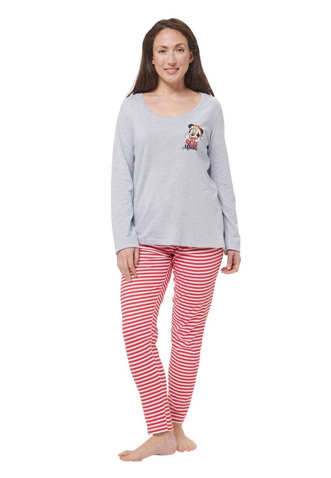 United Labels® Schlafanzug Disney Minnie Mouse XMAS Schlafanzug Damen Langarm Christmas von United Labels®