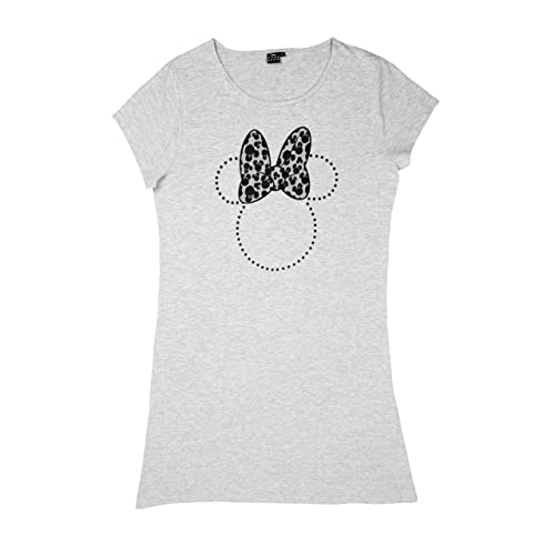 Disney Minnie Mouse T-Shirt für Damen - Oberteil Frauen Shirt Bigshirt Oversize Top Grau (as3, Alpha, m, Regular, Regular, M) von United Labels