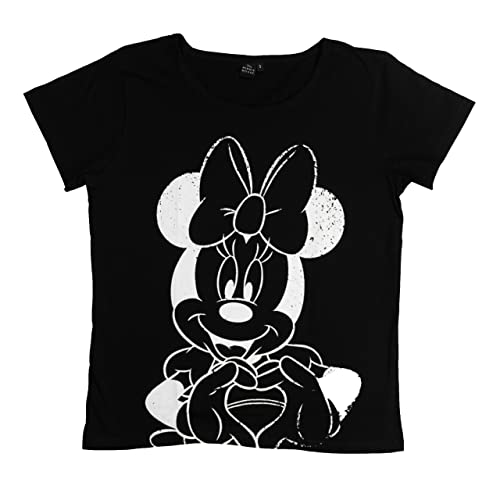 Disney Minnie Mouse T-Shirt für Damen Oberteil Frauen Shirt Top Schwarz (L) von United Labels