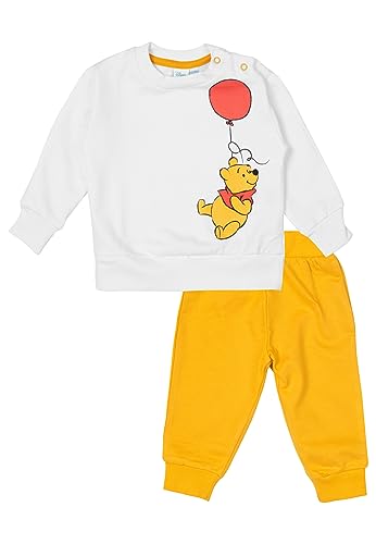 Disney Winnie Puuh Baby Set Unisex Oberteil Pullover mit Hose 2-Teiler Gelb/Weiß (62-68) von United Labels