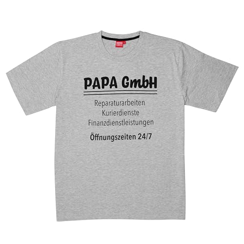 Papa GmbH T-Shirt für Herren - Vater Shirt Rundhalsausschnitt Oberteil Grau (L) von United Labels