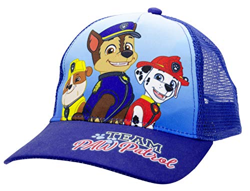 Paw Patrol Kappe für Kinder - Team Chase Marshall Rubble Cap Basecap Baseballkappe verstellbar Blau von United Labels
