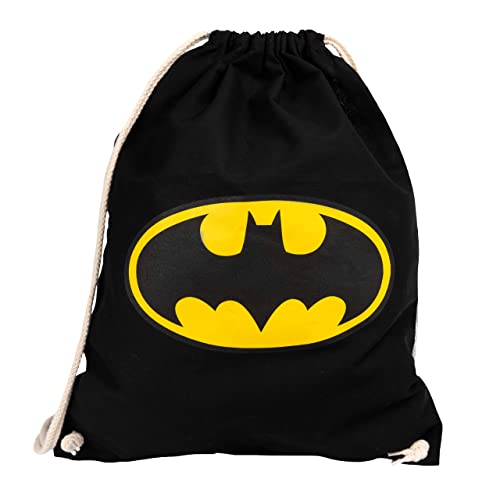 United Labels DC Comics Turnbeutel - Batman Stoffrucksack Stoffbeutel mit Kordelzug Schwarz von United Labels