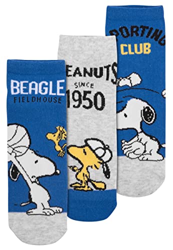 United Labels The Peanuts Socken für Damen - Snoopy Sneaker Frauen Blau/Grau (3er Pack) (as3, numeric, numeric_39, numeric_42, regular, regular) von United Labels