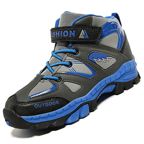 Unitysow Wanderschuhe Jungen Trekkingschuhe Kinder Wasserdicht Wanderstiefel Sneaker Outdoor Rutschfest Walking Schuhe Sportschuhe Laufschuhe Gr.31-40 Blau Gr.35 von Unitysow