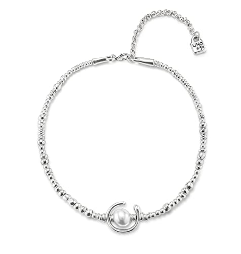 Uno De 50 Damen-Kette ohne Anhänger Versilbert Perle weiß 16 cm - COL0970BPLMTL0U von Uno de 50