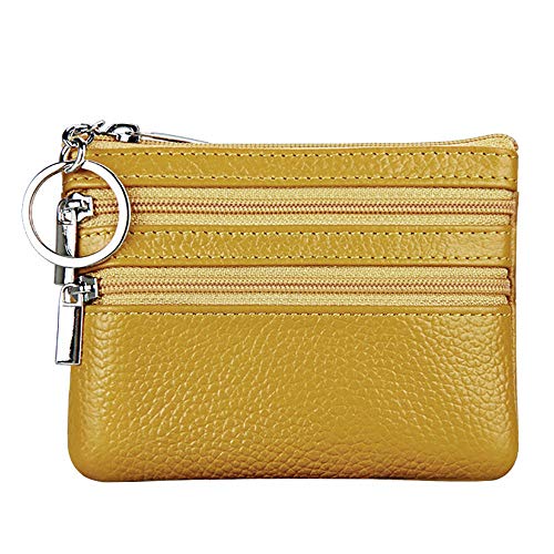 Damen Brieftasche Damentaschen Schlüsseletui kleine Geldbörse kleine Münze Geldbörse Herren Brieftasche Mit Reißverschluss (Yellow, One Size) von UnoSheng