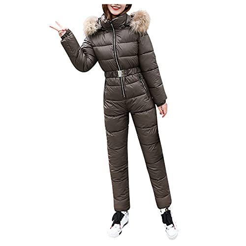 Skisuit Damen Einteiliger - Skianzug Damen Einteiler Schneeanzug Ski-Overall Hoodie Winter Warm Schnee Skianzüge Outdoor Sports Schneeanzüge Frauen Wasserdicht Snowboard Skisuit Skifahren Sätze von UnoSheng