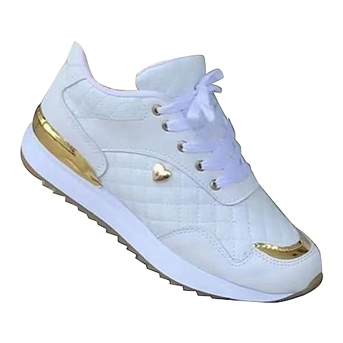 UnoSheng Damenschuhe Schwarz 41 Atmungsaktive, farblich passende Freizeit-Laufschuhe für Damen Damen Sneaker Türkis (White, 38) von UnoSheng