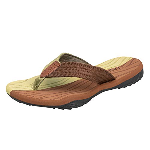 UnoSheng Hausschuhe Frauen Flops Sandalen Strand Hausschuhe für Männer Sommer flip Schuhe flacher Herren-Hausschuh Badminton Schuhe Herren 42 (Brown, 41) von UnoSheng