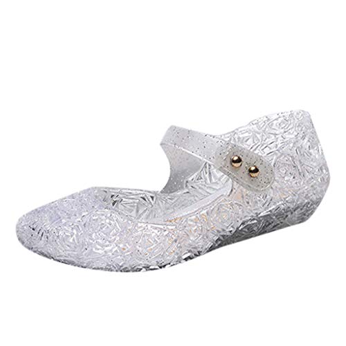 UnoSheng Hausschuhe Kleinkind Prinzessin Sandalen Kinder Kind Keil Party Mädchen Gelee Cosplay Tanz Kleinkinderschuh Baby Schuhe Sneaker Schuhe Kinder Jungs (White, 24 Toddler) von UnoSheng