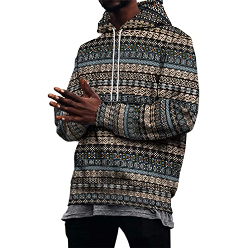 UnoSheng Kapuzenpullover MäNner Bunte Druck Oversized Hoodie Herren Mit Print üBergangsjacke Herbst Leicht Kapuzenpulli Atmungsaktiv Sweatshirt Sporthemd Langarm Freizeithemd Elegant Mit Taschen von UnoSheng