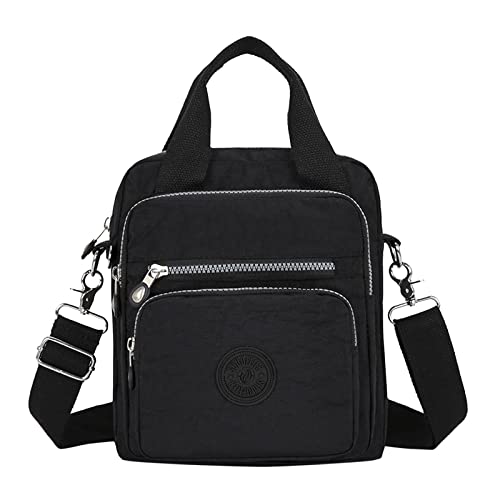 UnoSheng Kleid Mit Taschen Große Größen Multifunktionale Casual Crossbody Bag Damen Wasserdichte Casual Crossbody Bag Verstellbarer Schultergurt Damen Gürtel Taschen (Black, One Size) von UnoSheng