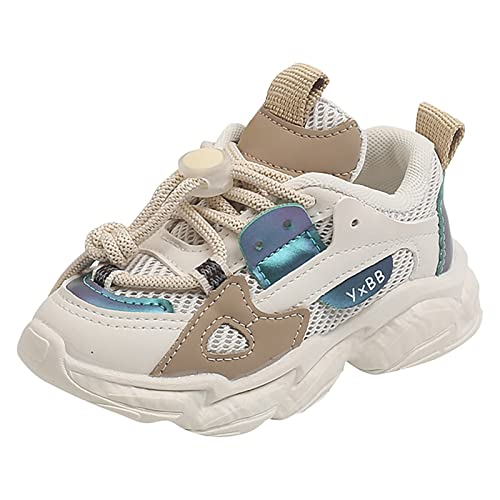 UnoSheng Sneaker 35 Kinder Mädchen Sportschuhe Casual Einzelschuhe Lauflernschuhe Sommer Outdoor Weiche Atmungsaktive Sportschuhe Sportschuh 34 (White, 25.5 Toddler) von UnoSheng