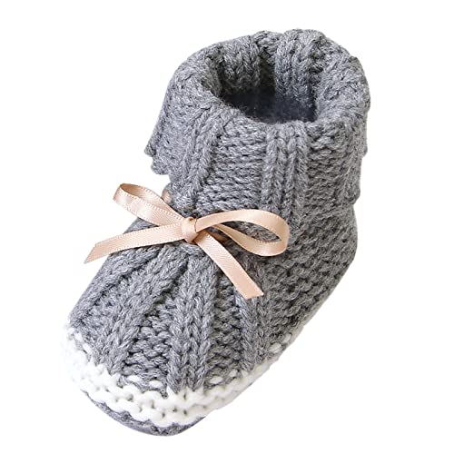 UnoSheng Turnschuhe 23 Junge Infant Baby Jungen Booties Warme Babysocken Schuhe Neugeborene Krippe Schuhe Babyschuhe Einlegesohle (Grey, 18 Infant) von UnoSheng