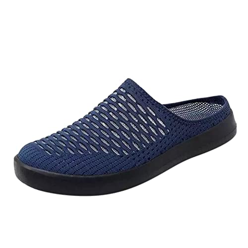 UnoSheng Weiße Schuhe Damen Mit Absatz Atmungsaktive Schnürschuhe für Damen, Flache Freizeitschuhe, Unisex, leichte Mesh-Arbeitsschuhe, sportliche, atmungsaktive Arbeitsschuhe Schuhe Damen (Blue, 42) von UnoSheng