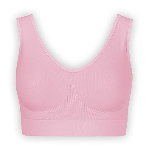 UnsichtBra Bustier Damen BH ohne Buegel | Wohlfühl Bustiers Top | Bügelloser Soft Bra | Schlaf Still Sport Bralette in vielen Farben (wellbra_sngl)(3XL, Rosa) von UnsichtBra