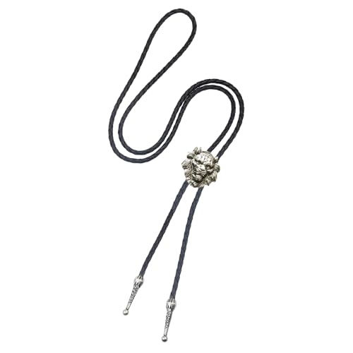 Uqezagpa Metall-Tier-Anhänger, Bolotie, Western-Outfit, Vintage, geflochtene Lederkordel, Rodeos, Krawatte, Halskette für Herren, Length 100cm, Lederlegierung Uqezagpa Metall-Tier-Anhänger, Bolotie, Western-Outfit, Vintage, geflochtene Lederkordel, Rodeos, Krawatte, Halskette für Herren, Length 100cm, Lederlegierung von Uqezagpa