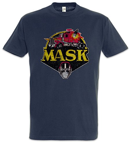 Urban Backwoods Mask Vintage Logo Herren T-Shirt Blau Größe 4XL von Urban Backwoods