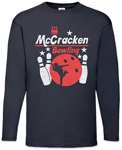 Urban Backwoods Mccracken Bowling Herren Langarm T-Shirt Blau Größe XL von Urban Backwoods