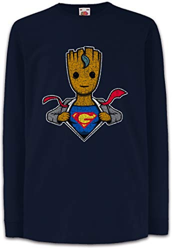 Urban Backwoods Super Groot Kinder Kids Mädchen Jungen Langarm T-Shirt Blau Größe 10 Jahre von Urban Backwoods