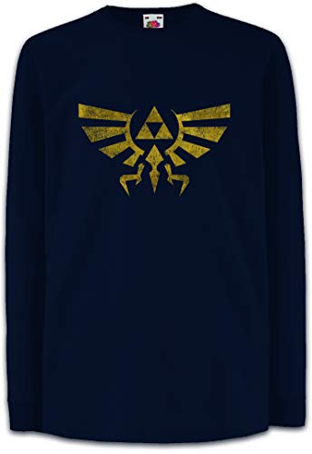 Urban Backwoods Triforce Vintage Logo Kinder Kids Mädchen Jungen Langarm T-Shirt Blau Größe 12 Jahre von Urban Backwoods