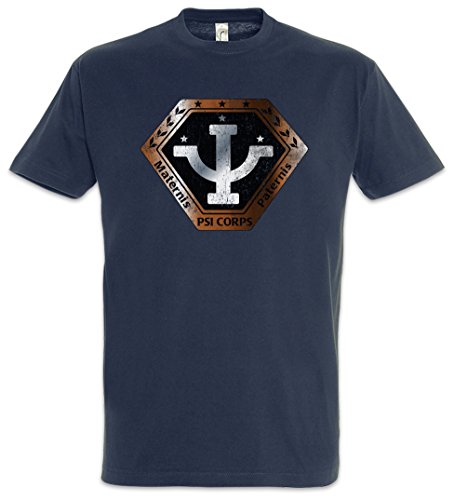 Urban Backwoods Vintage Psi Corps Logo Herren T-Shirt Blau Größe 4XL von Urban Backwoods