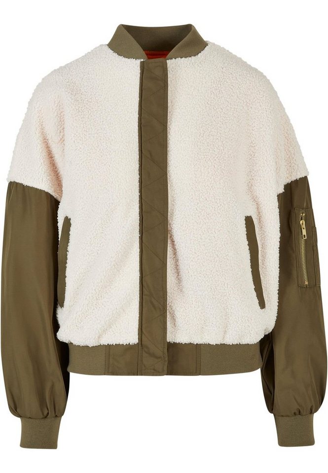 URBAN CLASSICS Bomberjacke Urban Classics Damen Ladies Oversized Sherpa Mixed Bomber Jacket (1-St) von Urban Classics