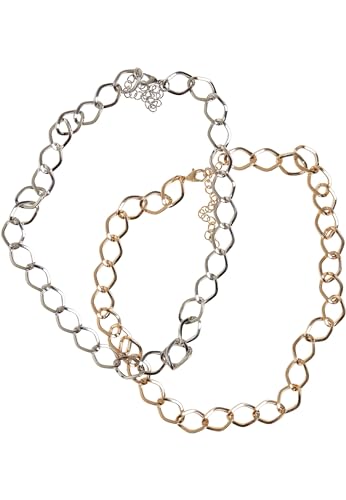 Urban Classics Big Classic Necklace 2-Pack gold/silver one size von Urban Classics